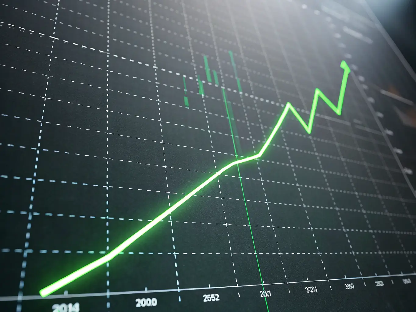 A graph showing steady upward growth, illustrating the positive impact of strategic funding on a manufacturing company's revenue and market position.