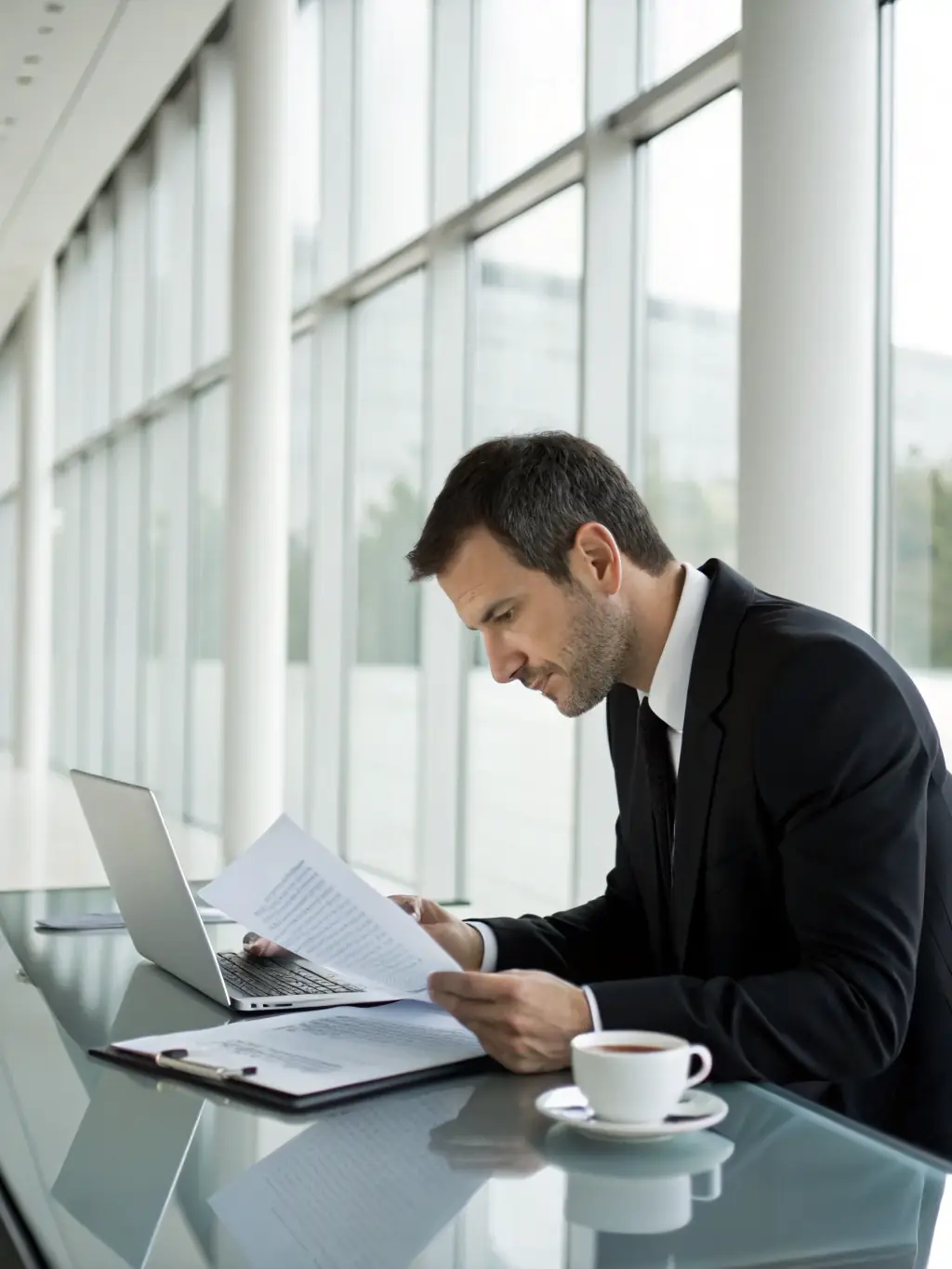 A franchisee signing paperwork in a modern office, symbolizing the ease of OnDeckClone's approval process.