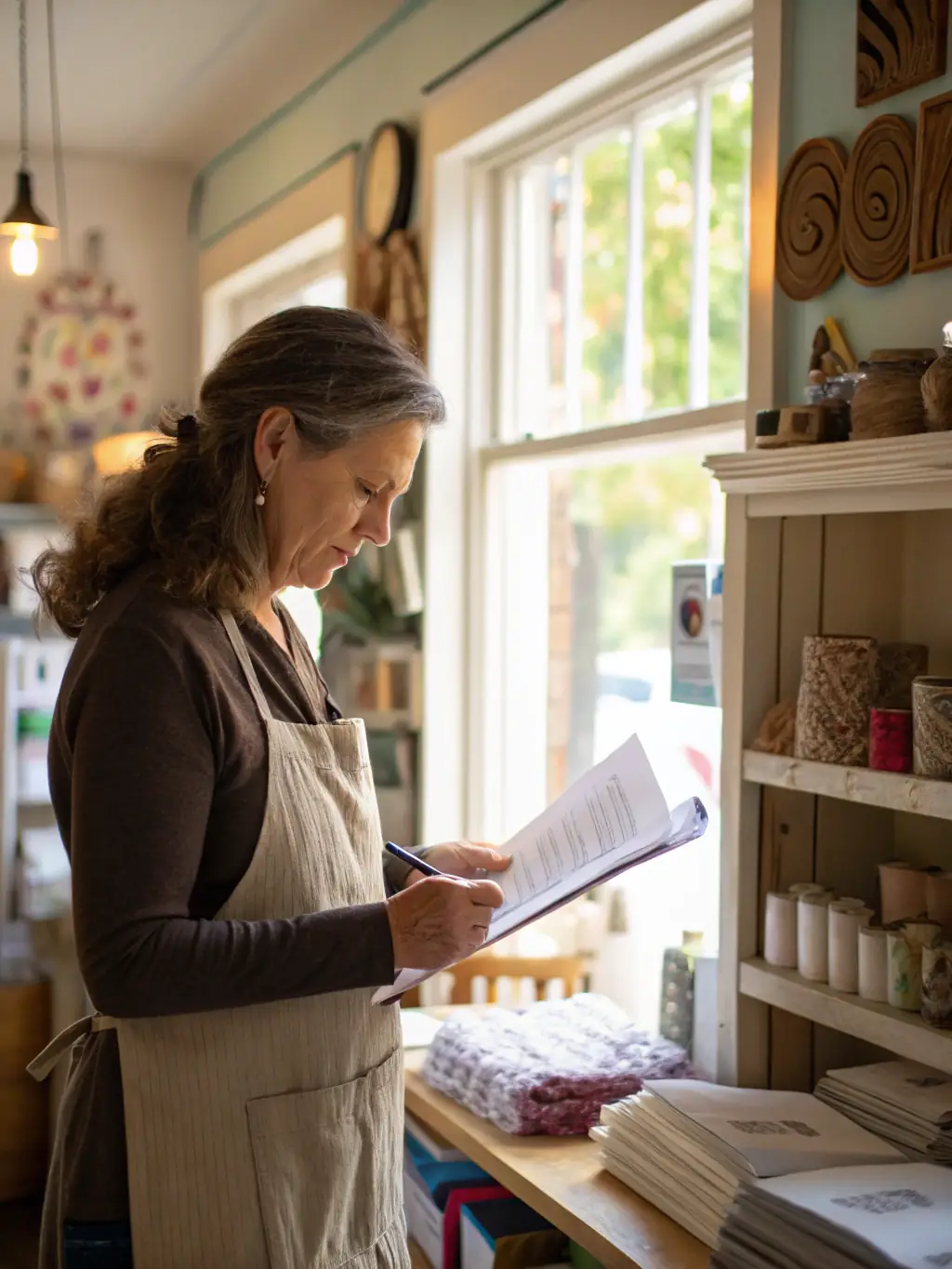 A small business owner smiling confidently while standing in their thriving retail store, showcasing the positive impact of OnDeckClone's funding on business growth.
