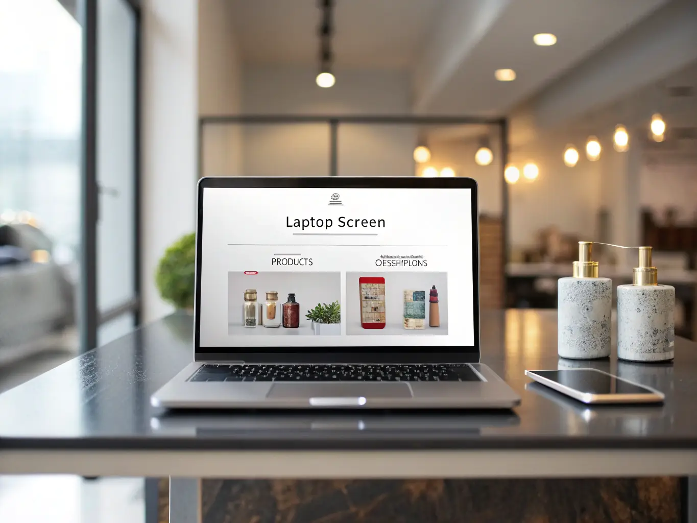 A dynamic e-commerce website interface displayed on a laptop, illustrating online sales and digital marketing strategies.